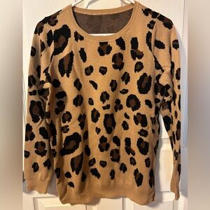 Leopard Print Sweater - Tan and Black